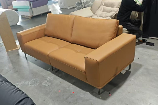 Calm 220cm Brown Half Leather Sofa Alvin | Jan 25