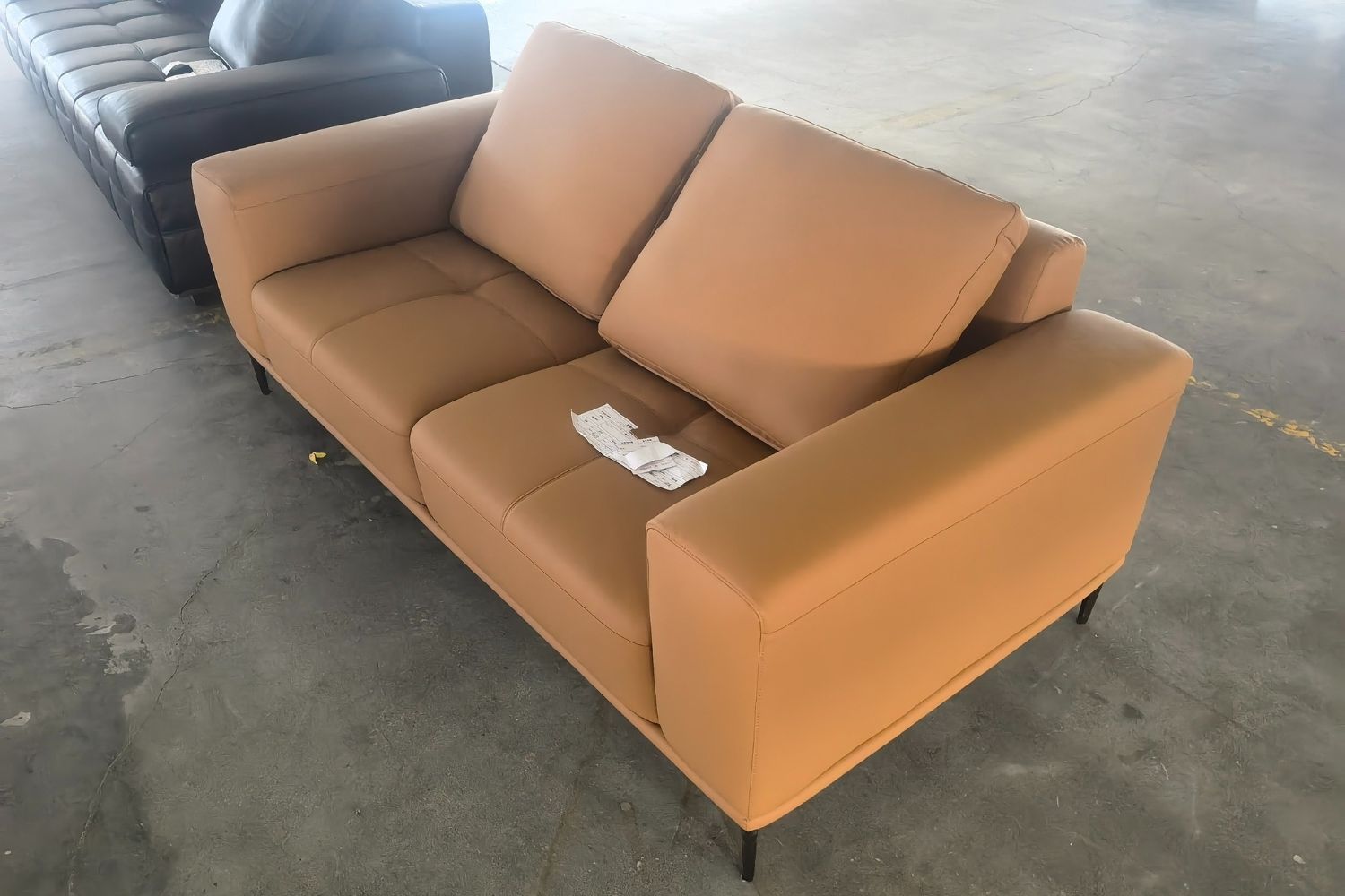 Calm 190cm Brown Half Leather Sofa | Nov 23