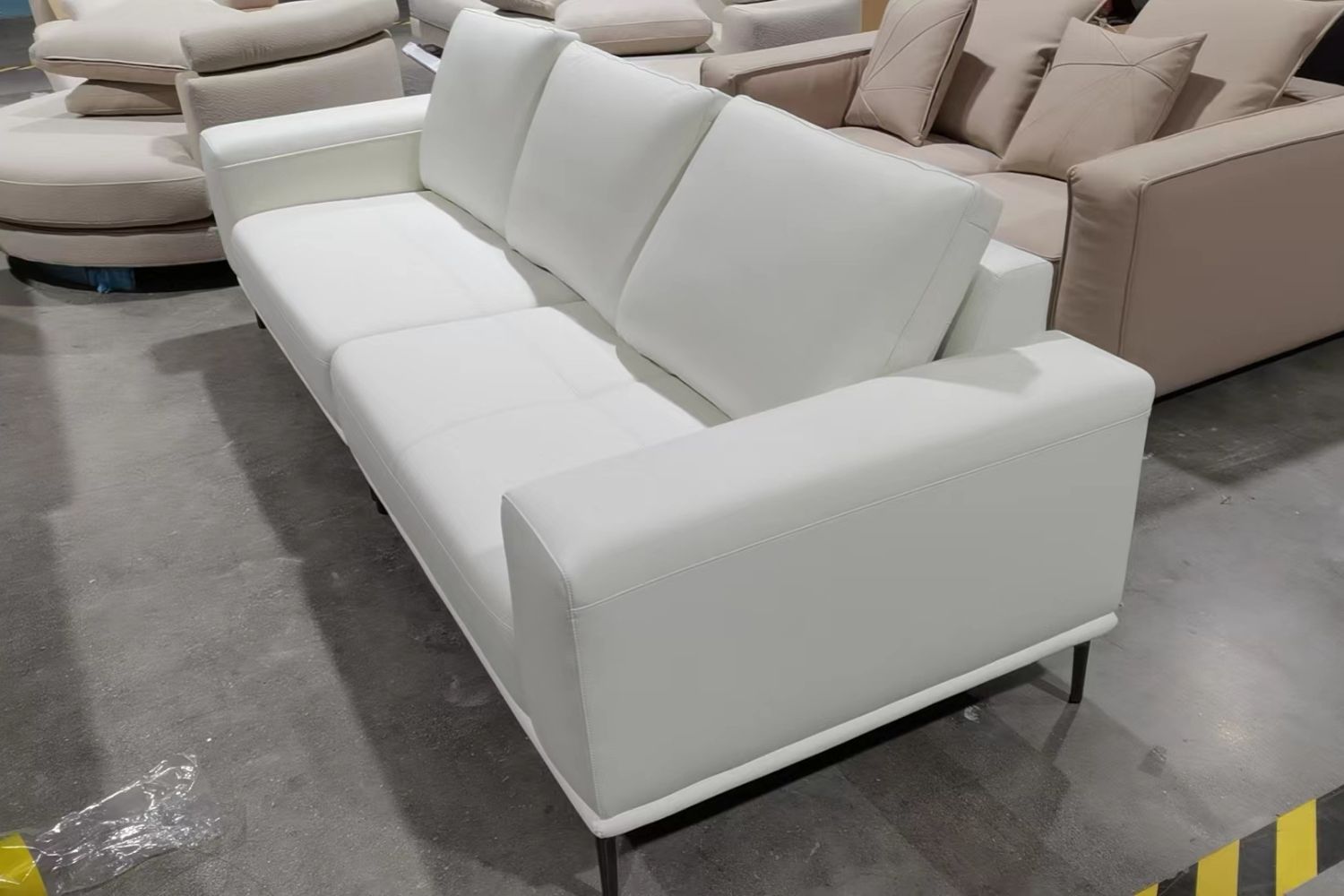Calm 260cm White Half Leather Sofa, Miza | Feb 24