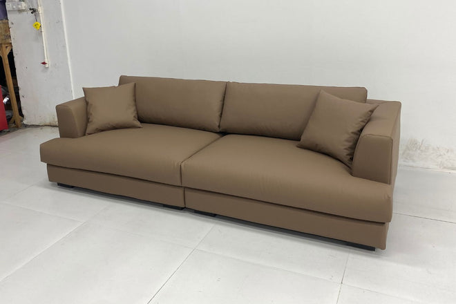 Christy 240cm Dark Brown Faux Leather Sofa Chen Peijun | Apr 25