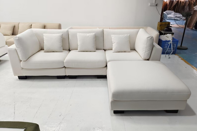 Claudia 280cm White Fabric Sofa Ain | Jun 25