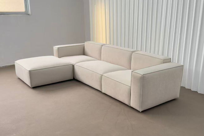 Cubix 300cm beige fabric sofa + ottoman Jason Chan | Apr 26