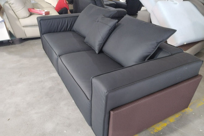 Carson 240cm Black (Brady 92) Full Leather Sofa Gavin | Nov 23