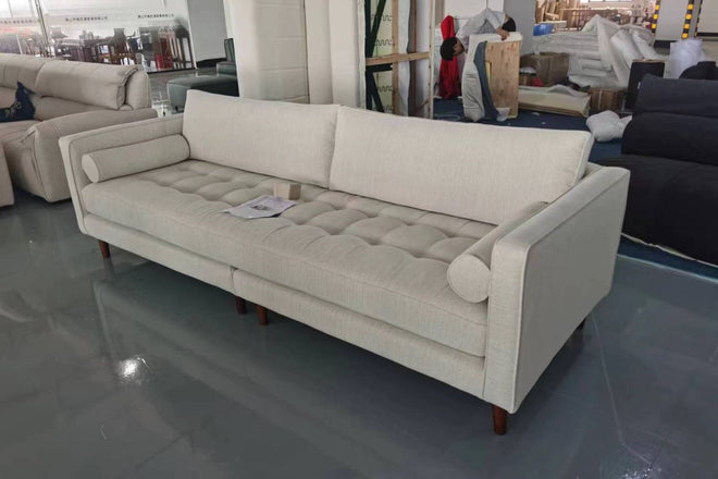 Castle 260cm White Fabric Sofa Gem Ang | Mar 24 