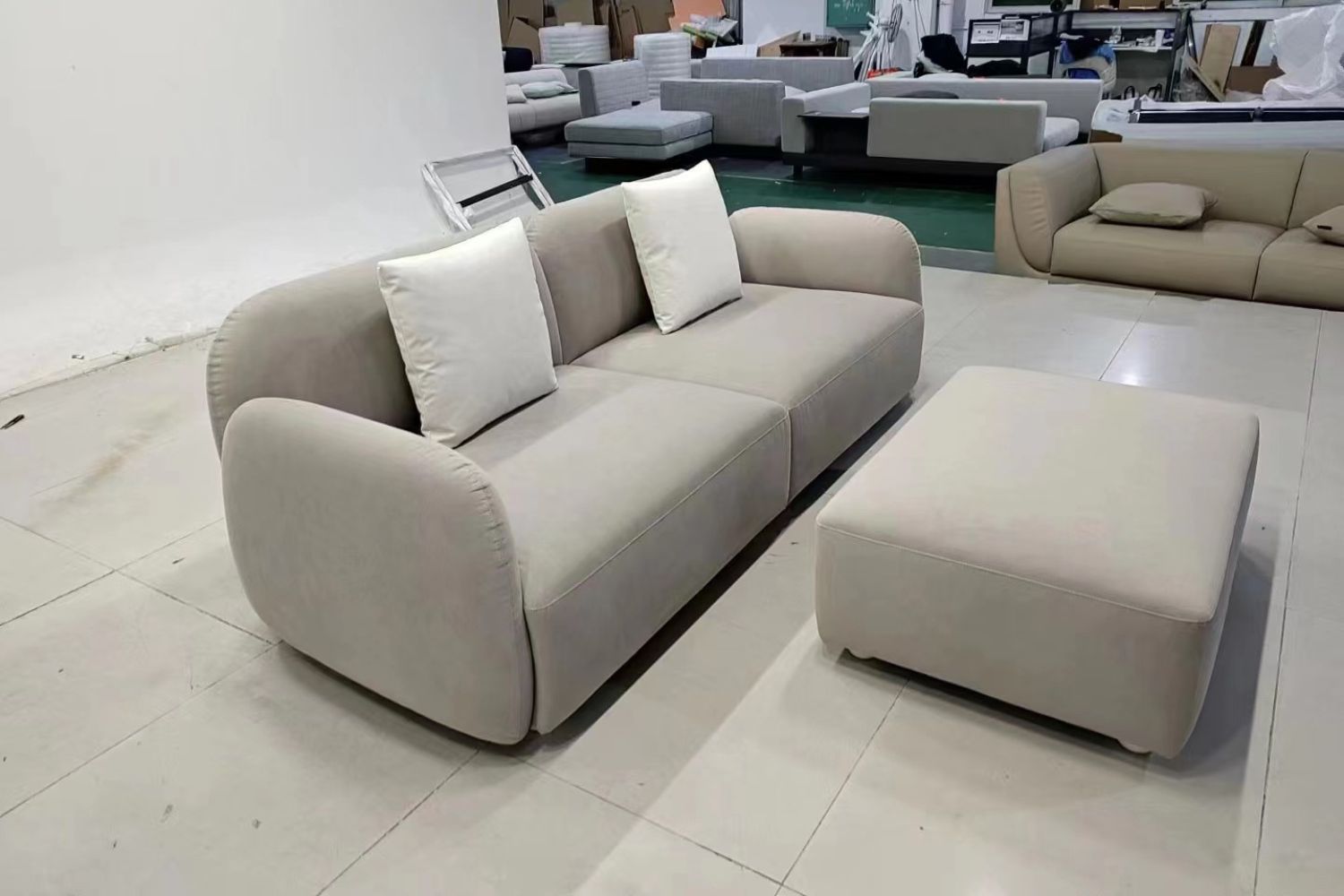 Charmy 220cm Grey Fabric Sofa + Ottoman Xiaohan | Jan 24