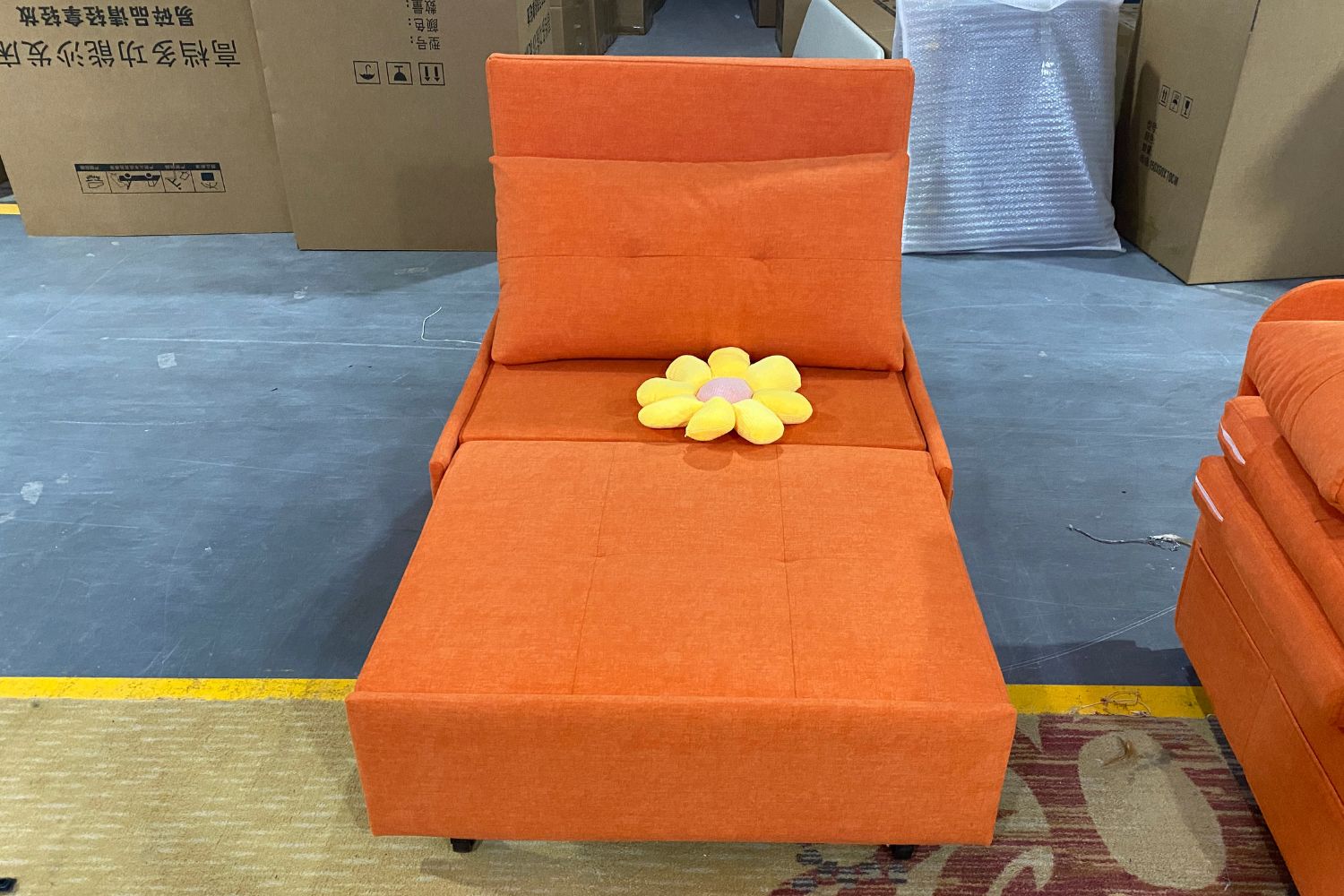 Ciabatta 86cm Orange Fabric Sofa Bed | Demo