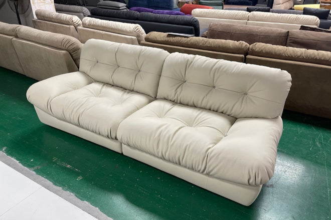 Clora 240cm Beige Half Leather Sofa Jessie Tong | Dec 24