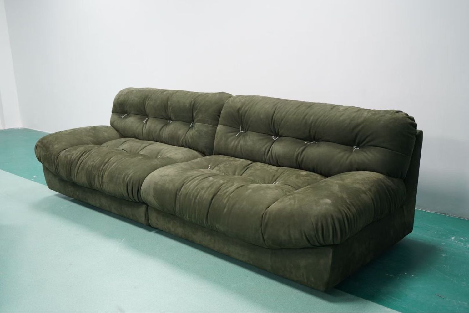 Cloral 280cm Dark Green Fabric Sofa | Demo