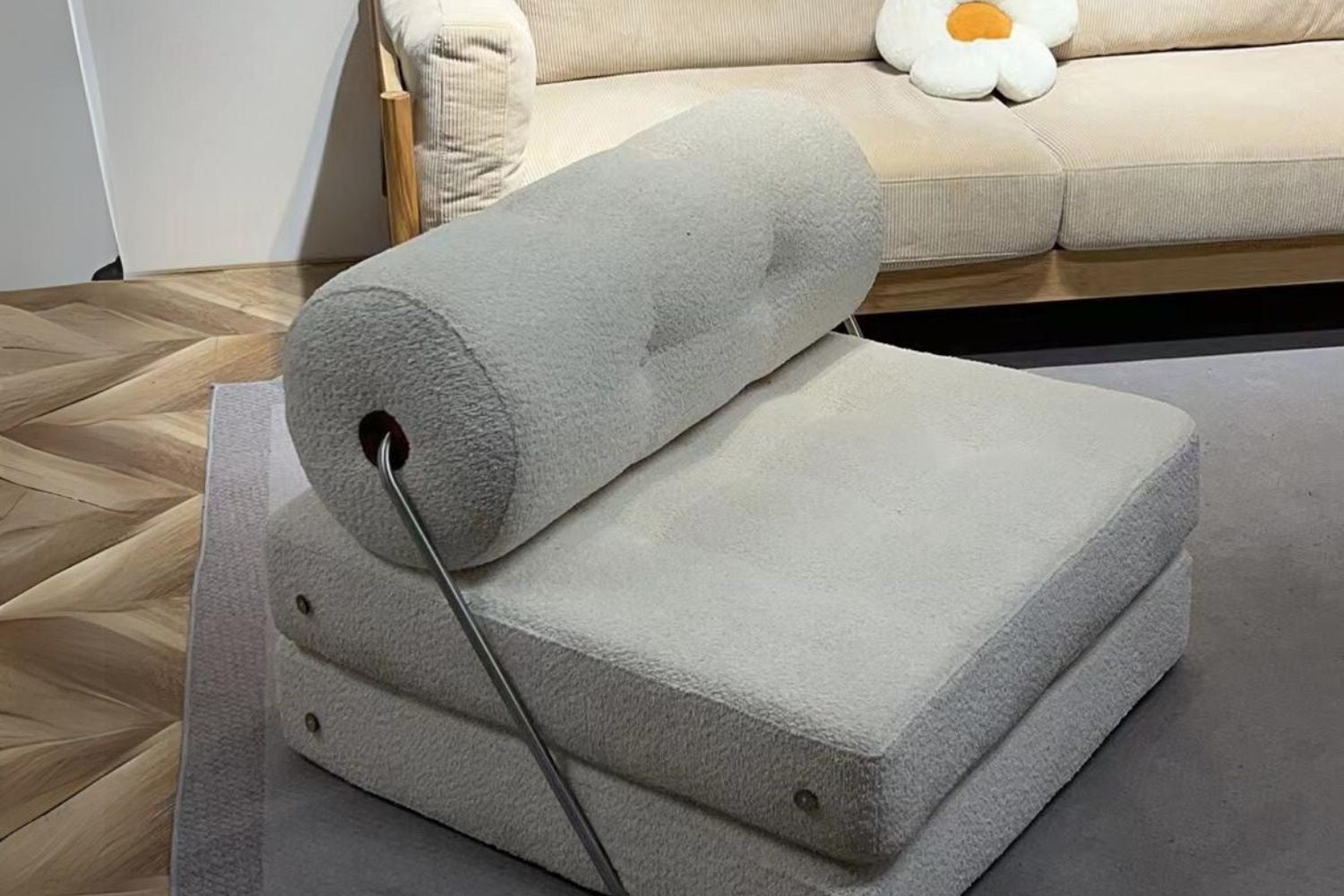 Cob 82cm White Fabric Sofa Bed | Demo