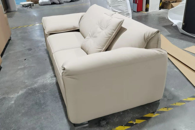 Comfy 220cm Beige (Remy 527) Half Leather Sofa Jerry | Nov 23