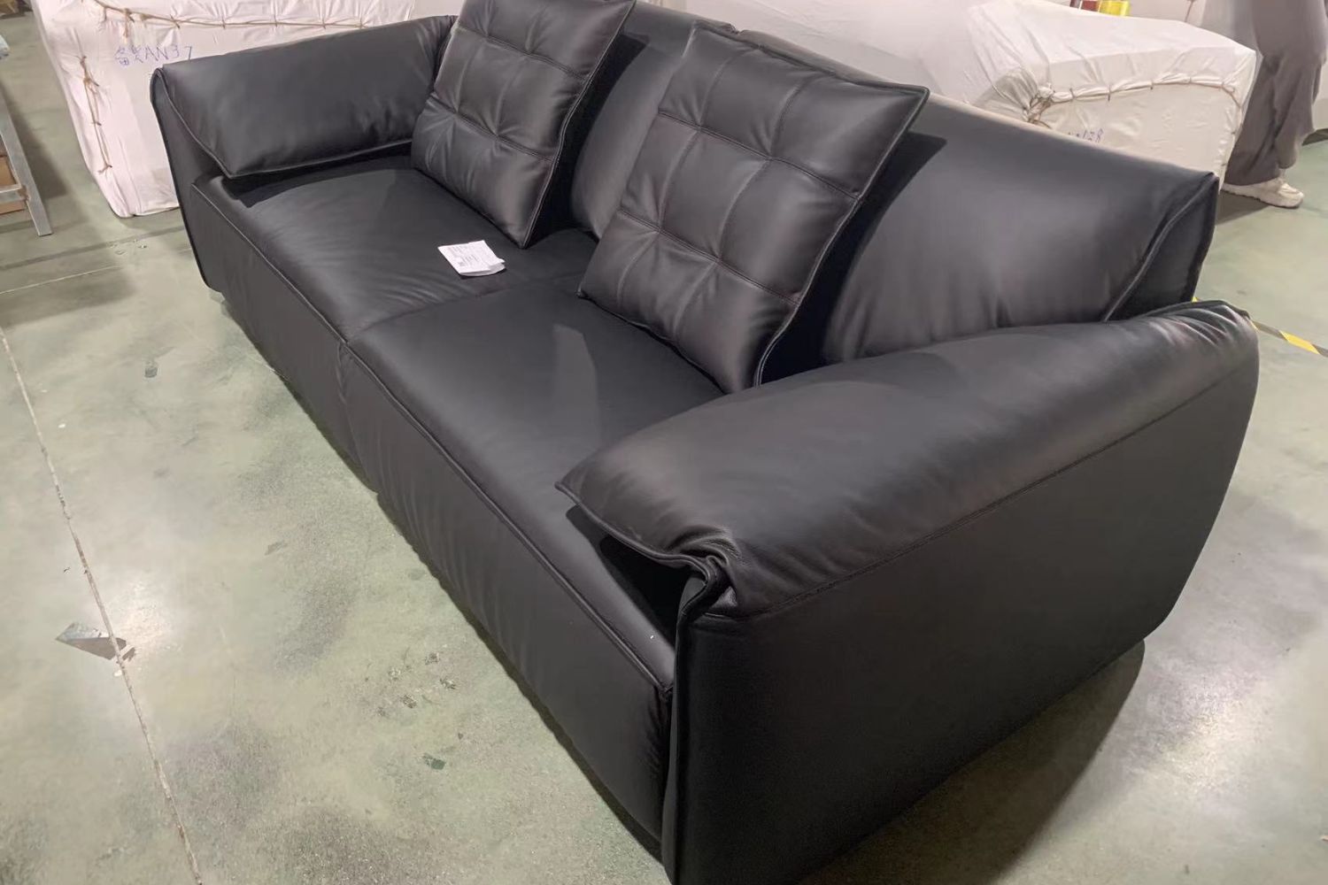 Comfy 240cm Black Half Leather Sofa | Nov 23