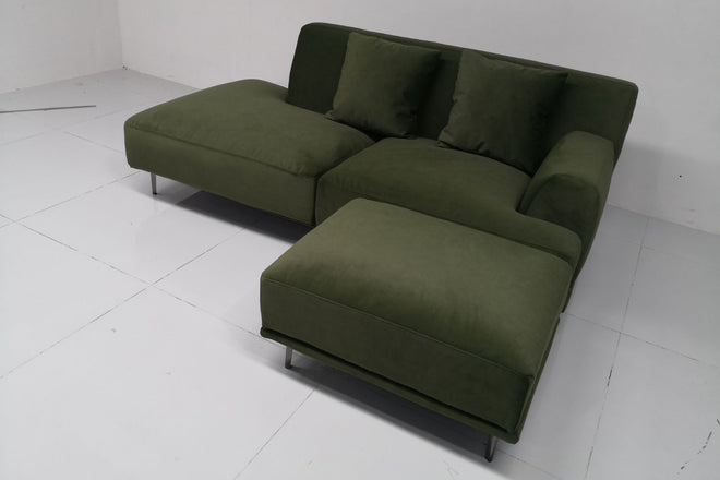 Crystal 200cm Green (Furla 63) Fabric One Arm Sofa and Ottoman Samuel | Dec 24