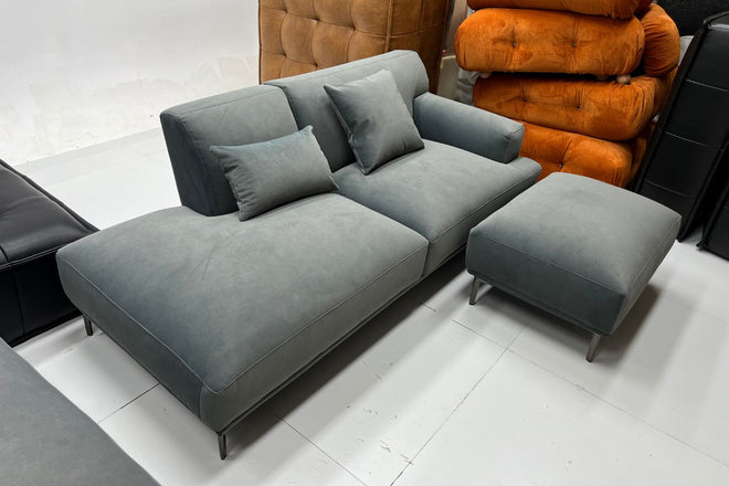 Crystal 200cm Dark Grey (Furla 97) Fabric One Arm Sofa Januar | Apr 24