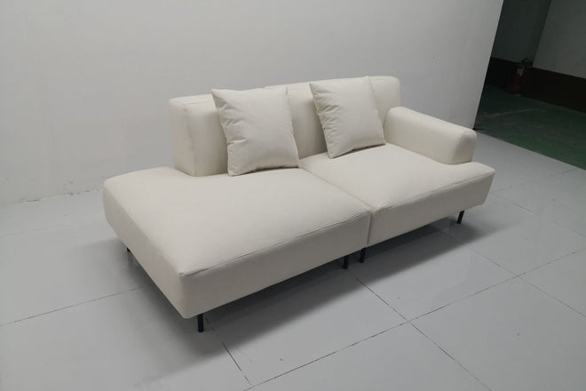 Crystal 200cm White Fabric One Arm Sofa and Ottoman Candice | Jan 25