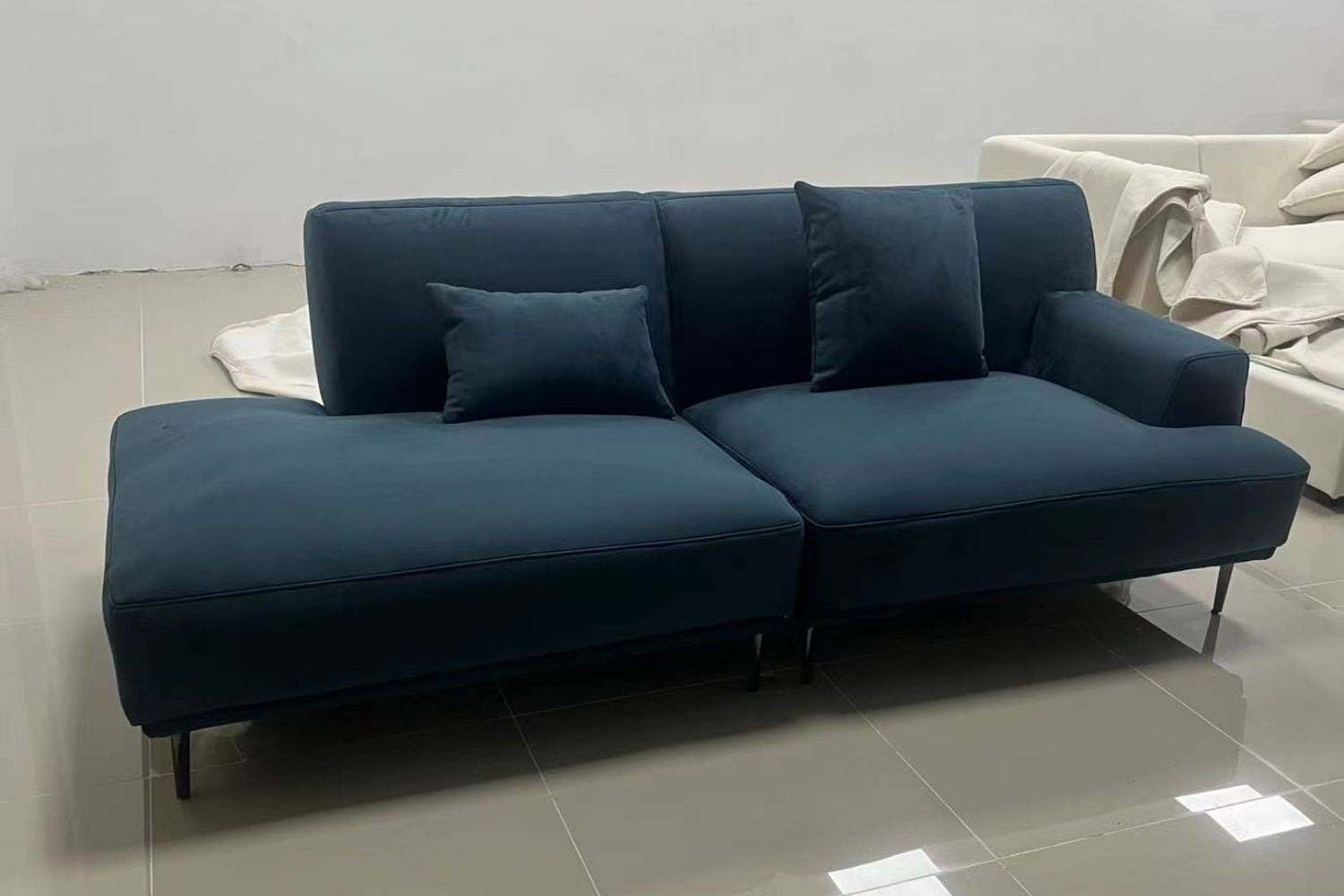 Crystal 220cm Blue (Marsha 23) Fabric One Arm Sofa Beth | Jun 24