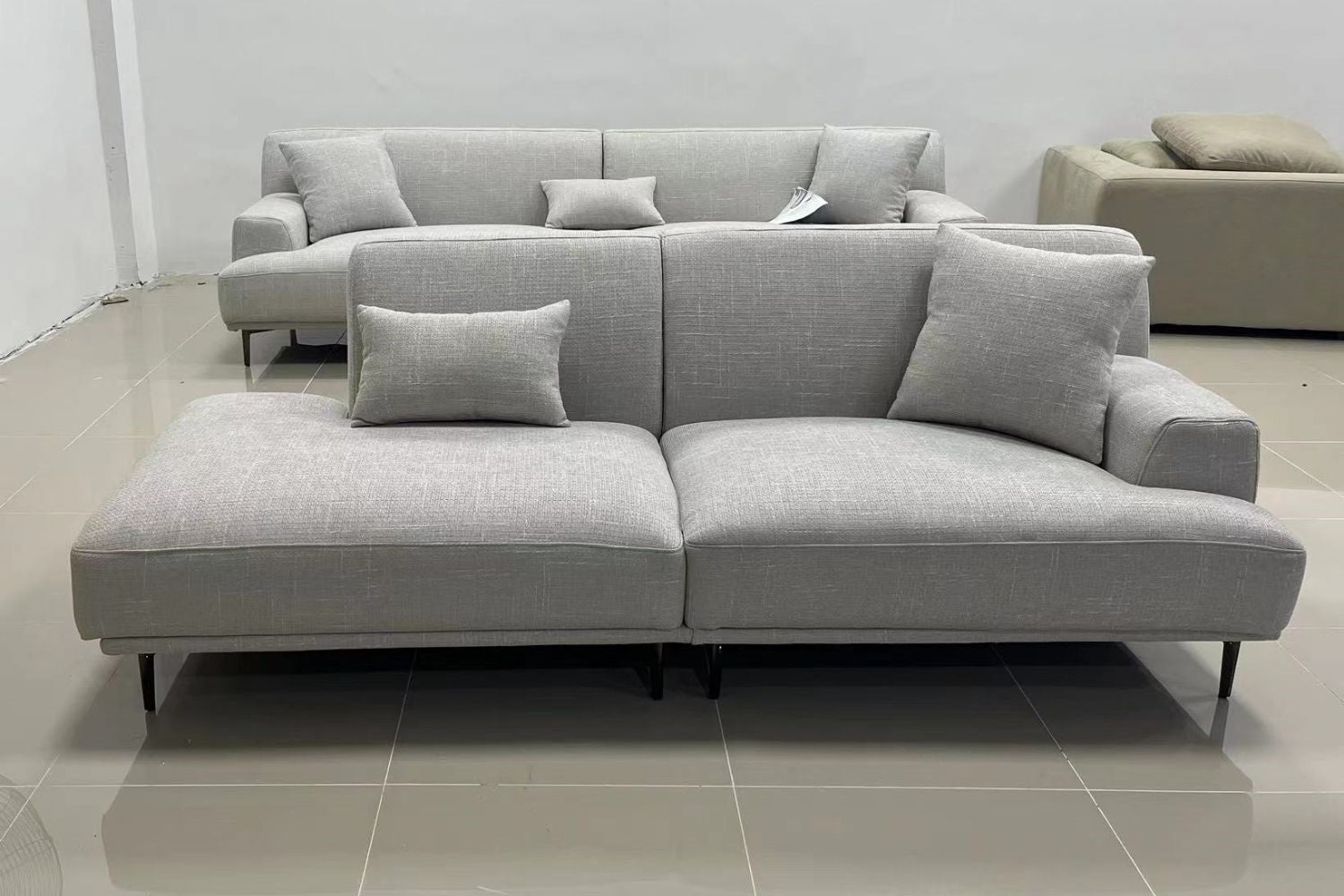 Crystal 220cm Grey Fabric One Arm Sofa Poay Lum Ooi | May 24