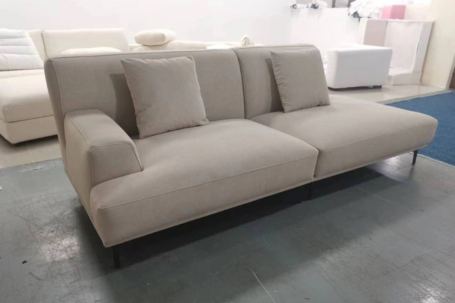 Crystal 240cm Beige (Furla 42) Fabric Higher Backrest One Arm Sofa Edna | Apr 24