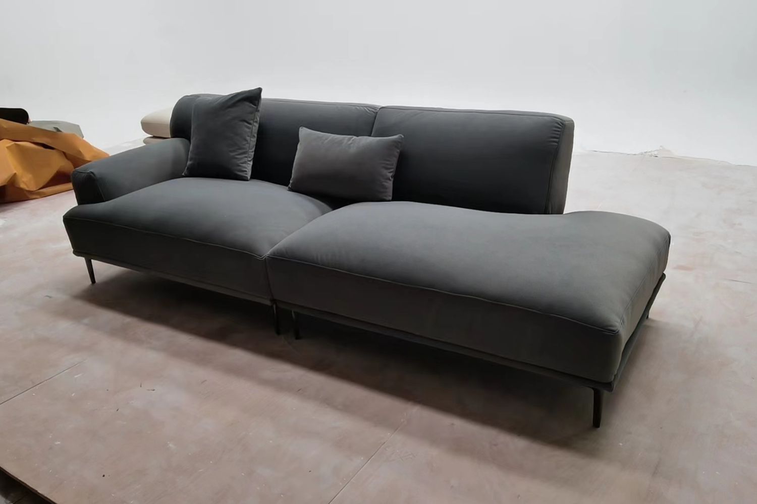 Crystal 240cm Dark Grey Fabric One Arm Sofa | Jan 24
