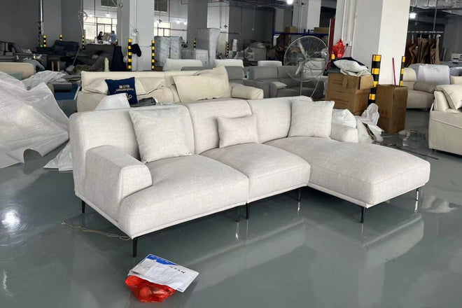 Crystal 260cm Grey Fabric Sectional Sofa Riki | Mar 23