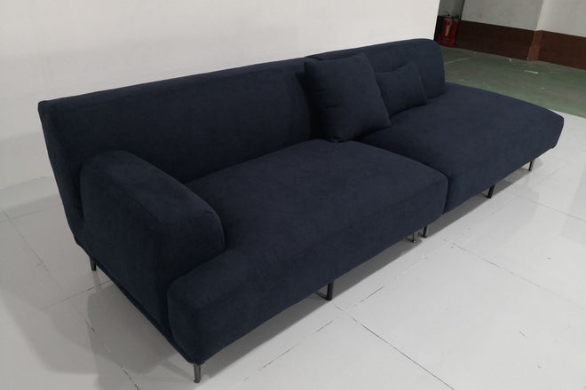Crystal 280cm Blue Fabric One Arm Sofa Kenneth | Aug 24
