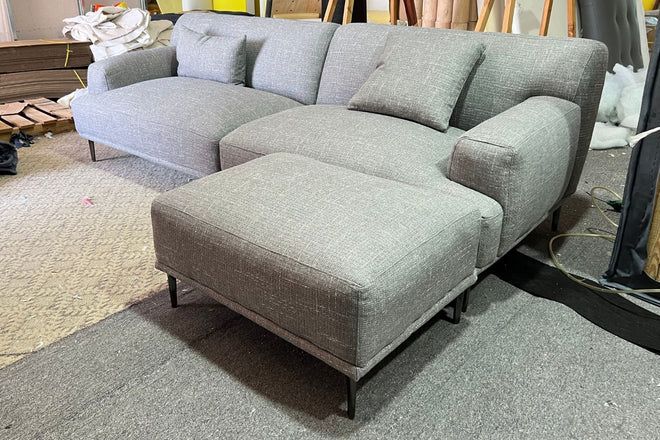 Crystal 80cm x 60cm Fabric Ottoman Dark Grey, Michele | Jan 24