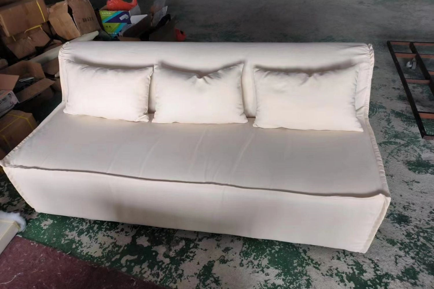 Cubo 200cm White Fabric Sofa | Demo