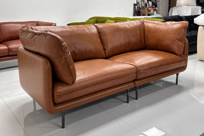 Cuddle 210cm Brown Half Leather Sofa hh Lie | Aug 25 
