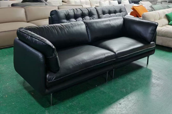 Cuddle 240cm Black Half Leather Sofa Alex Goh | Dec 24