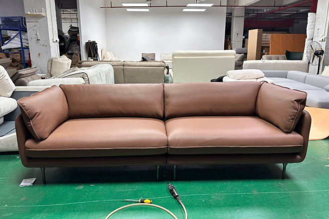 Cuddle 260cm Brown Faux Leather Sofa Prash | Sep 24