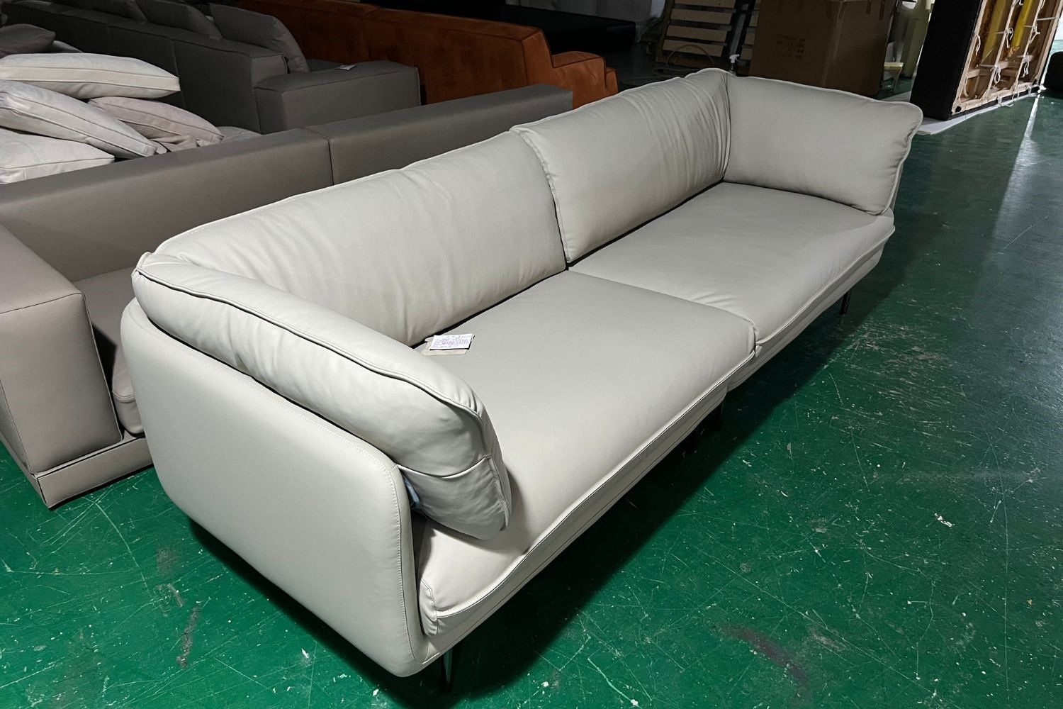 Cuddle 260cm Light Grey (Brady 02) Half Leather Sofa Michelle | Apr 24