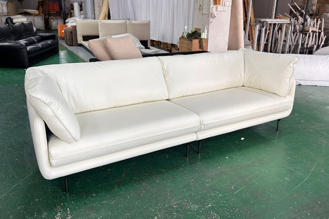 Cuddle 280cm White Faux Leather Sofa Gena Goh | Aug 25