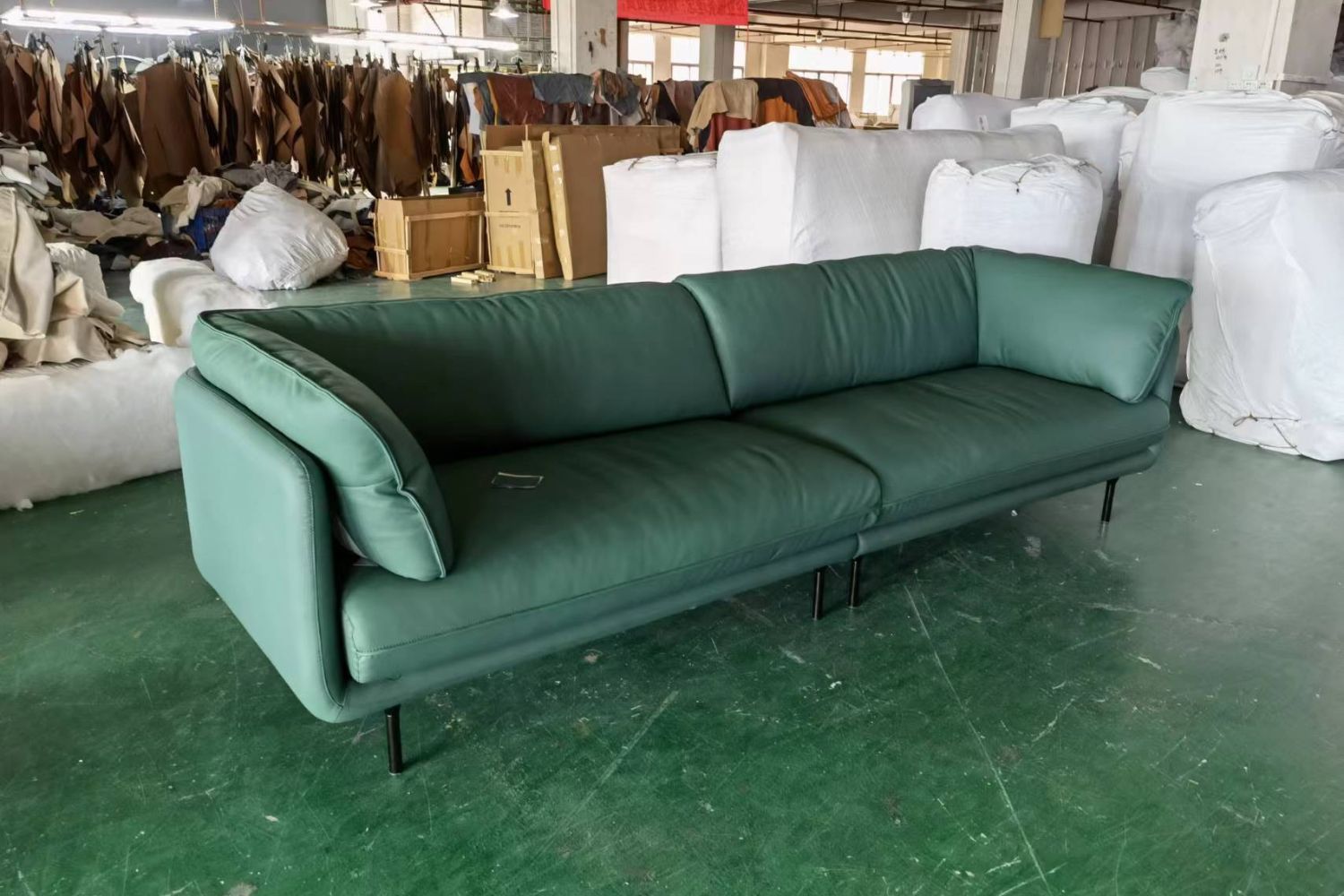 Cuddle 270cm Green Fabric Sofa | Demo 