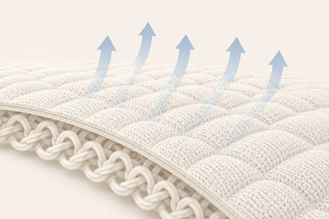 Mattress fabric moisture management illustration