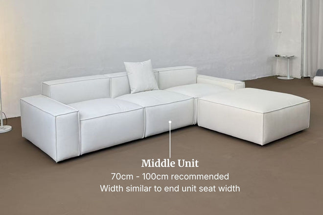 Example of an armless middle unit used in a modular sofa