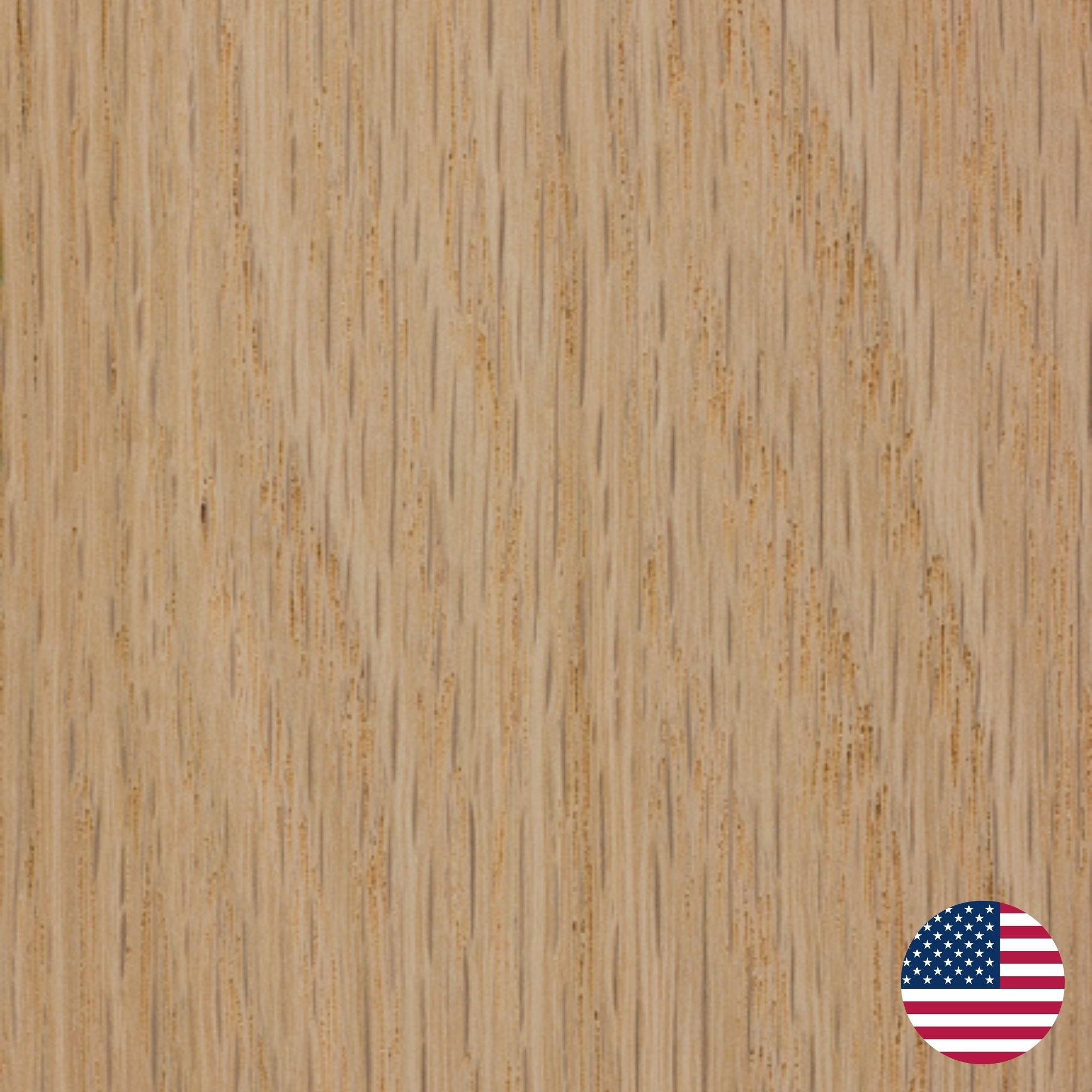 Oak wood grain close up, with america logo