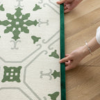Olive green washable rug