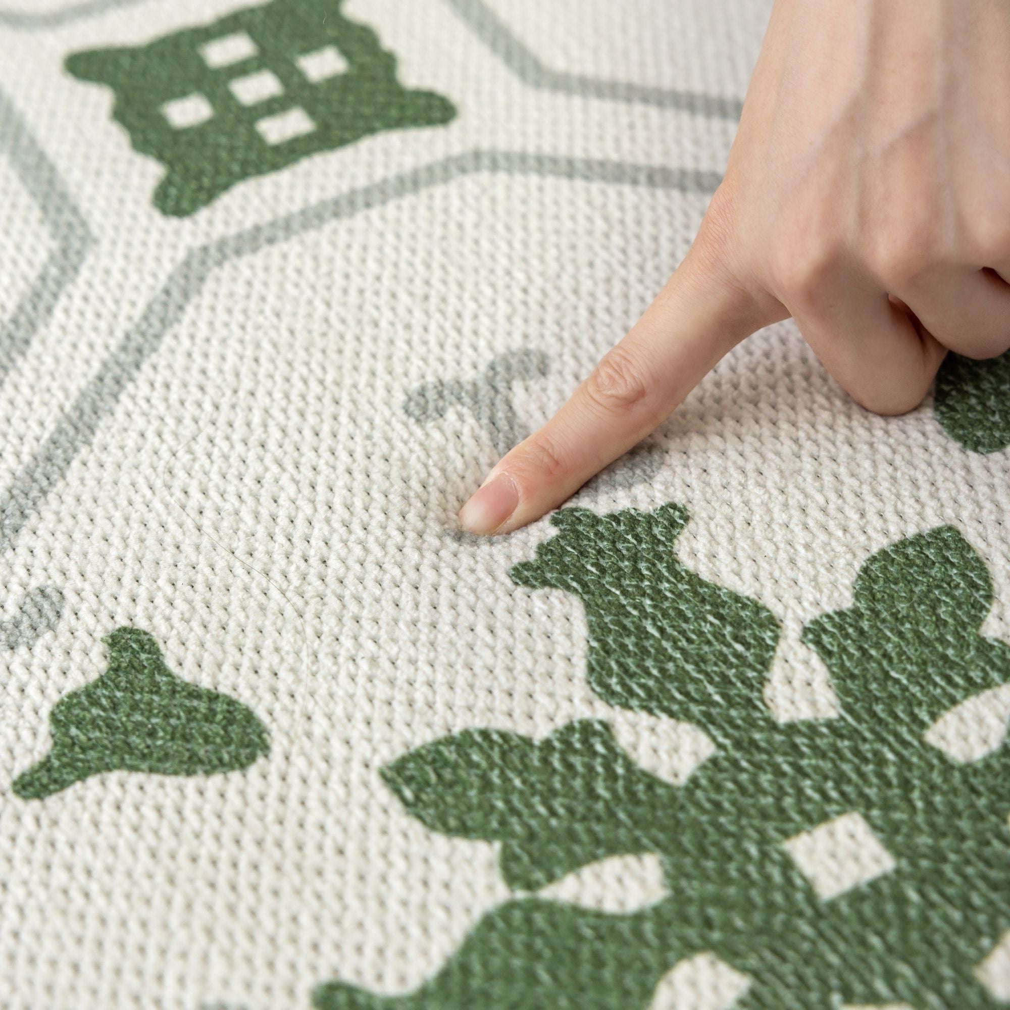 Olive green washable rug