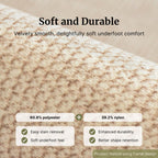 Close up shoot of Camel design rug, highlighting soft and durable properties.