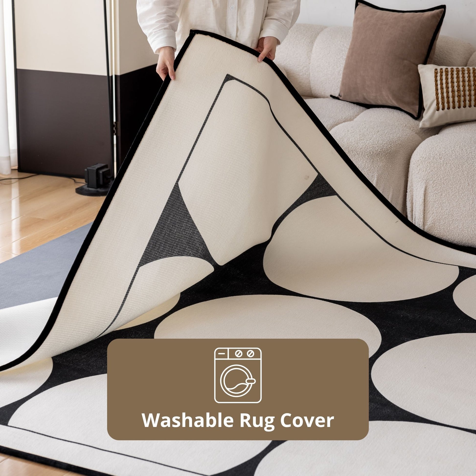 Opal white washable rug