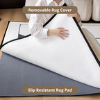 Opal white washable rug