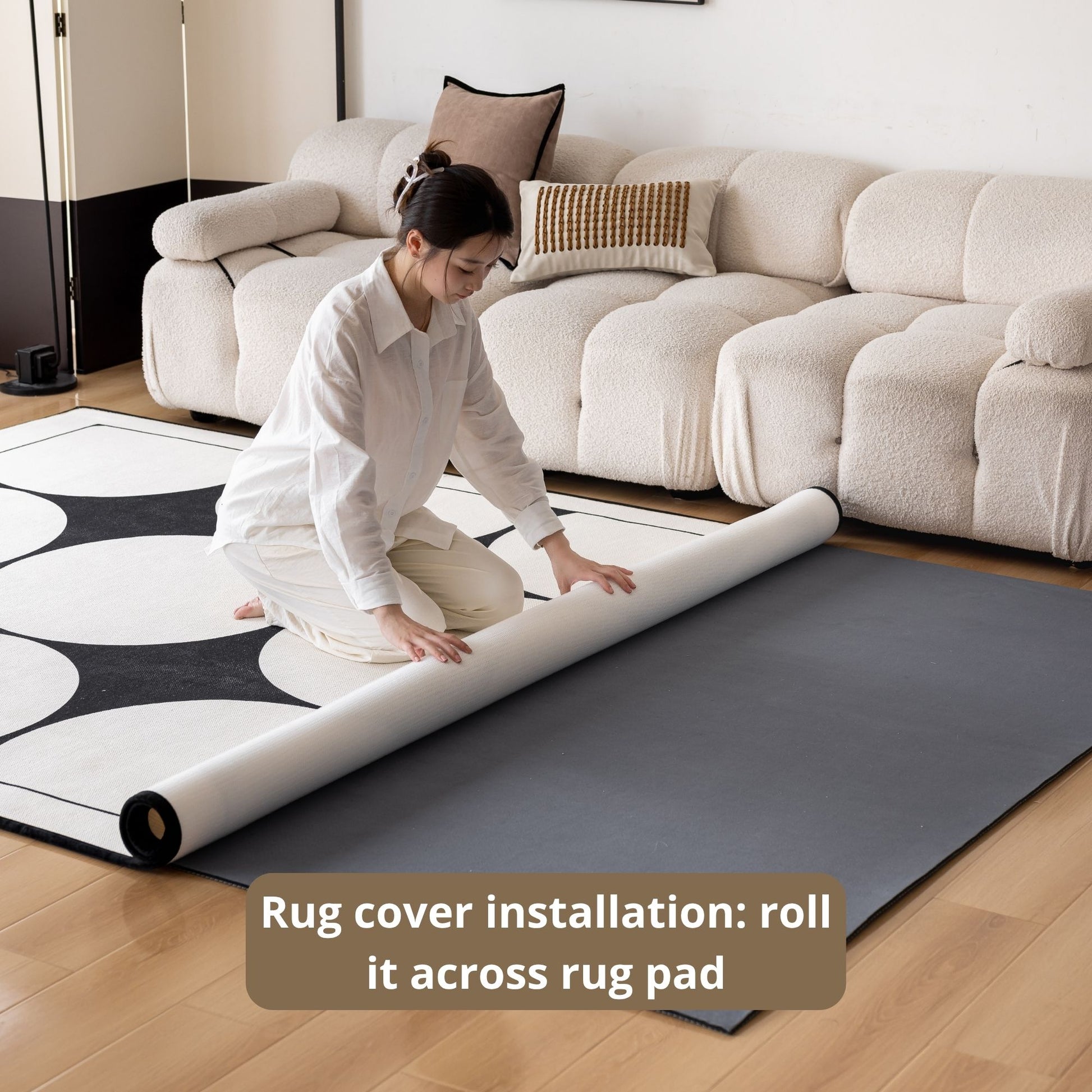 Opal white washable rug