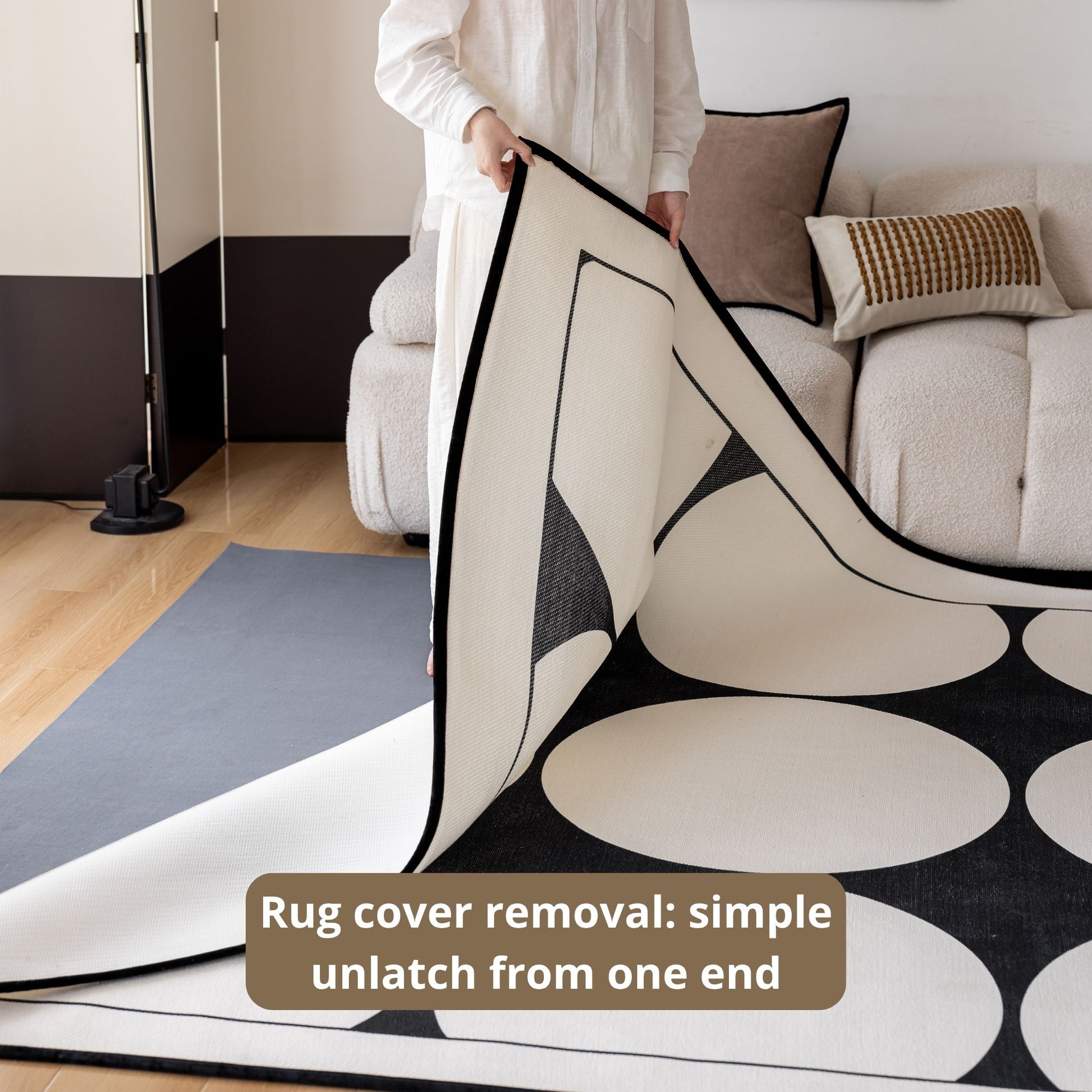 Opal white washable rug