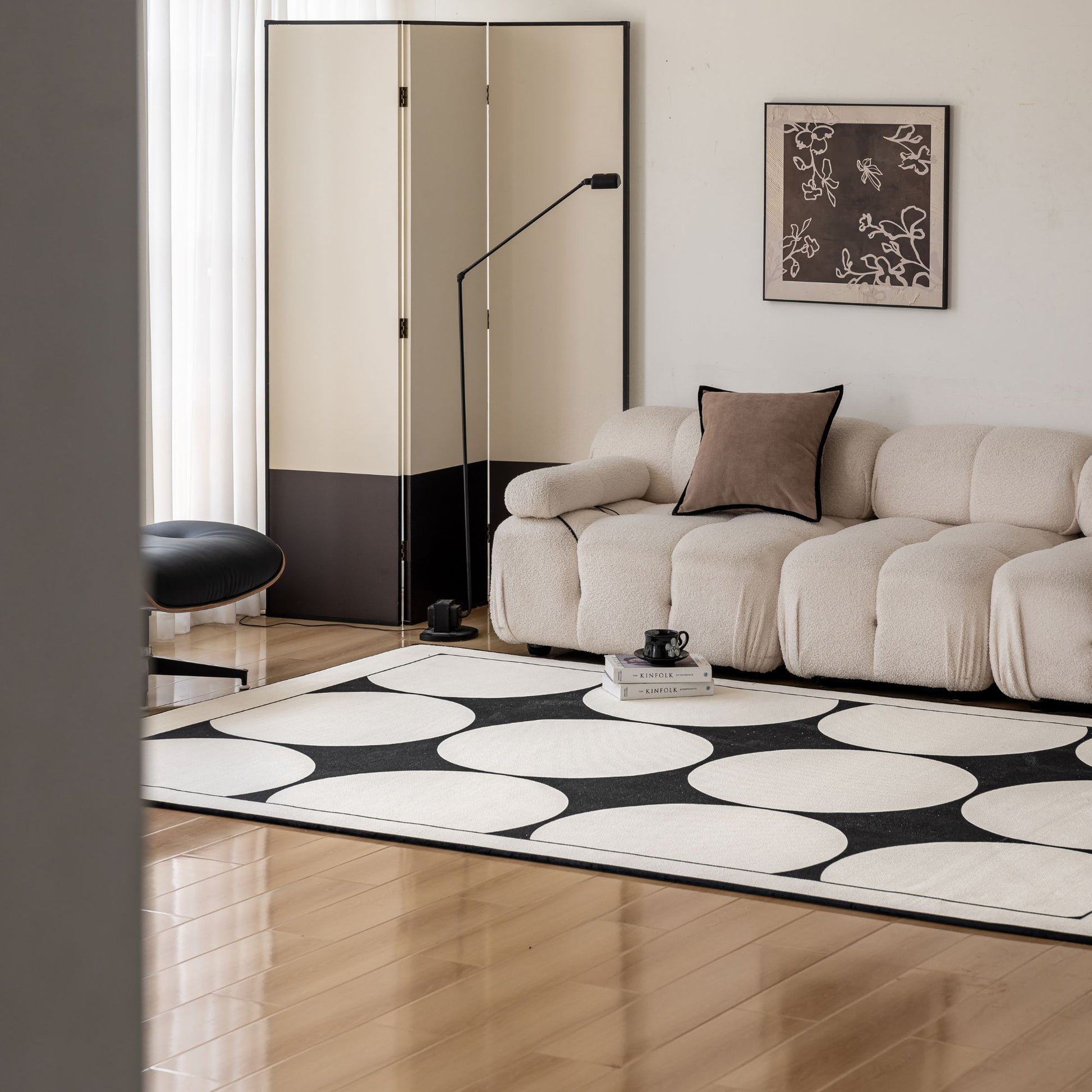 Opal white washable rug