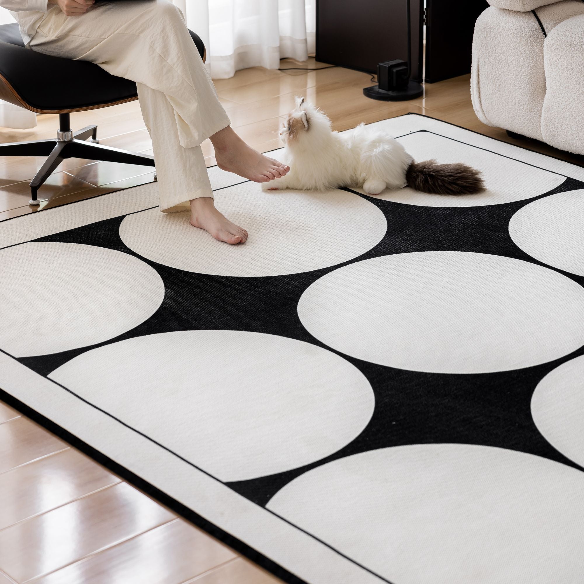 Opal white washable rug