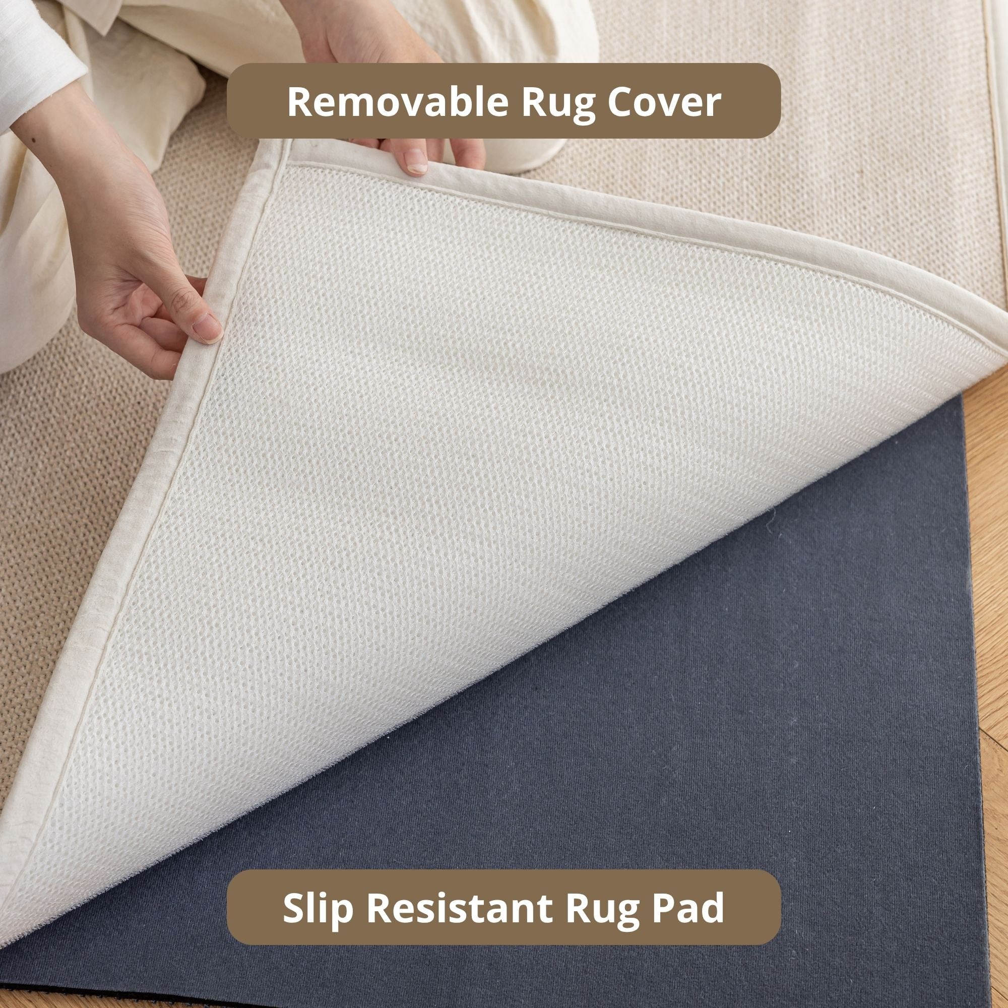 Orion beige washable rug