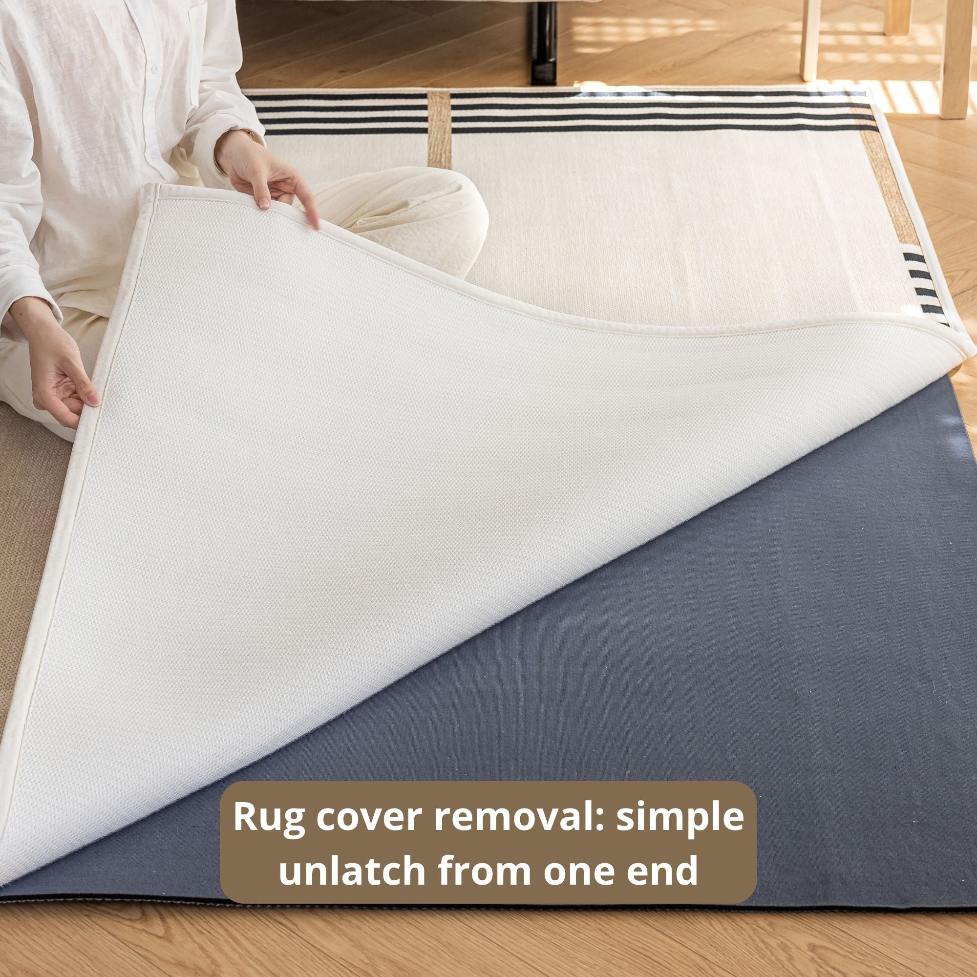 Orion beige washable rug