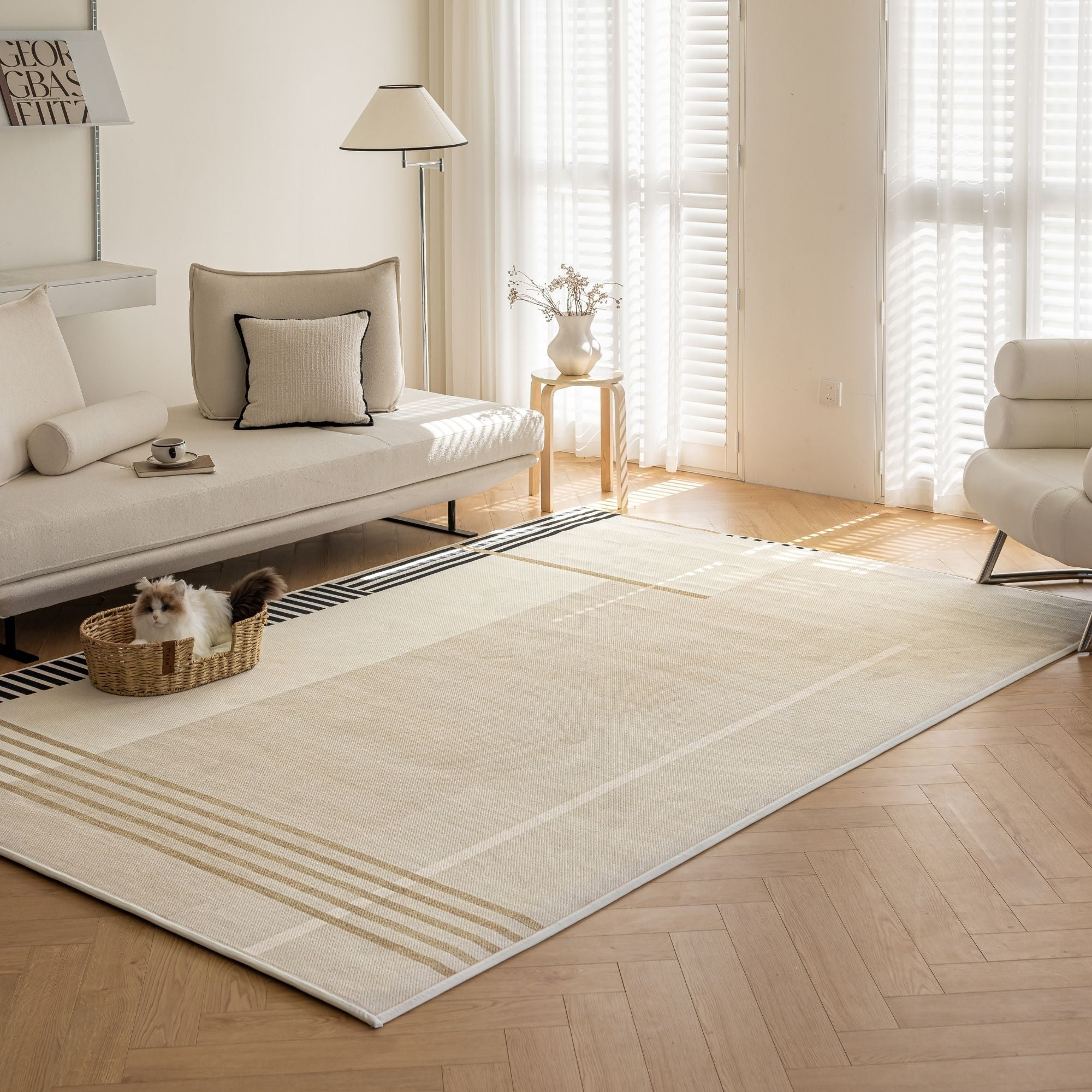 Orion beige washable rug