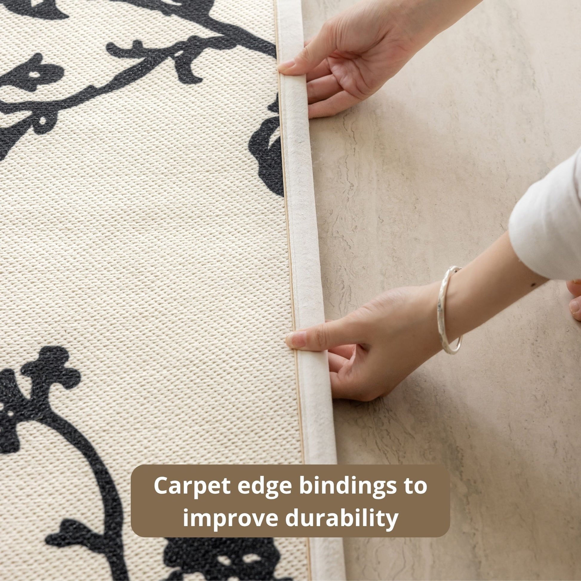 Osman washable rug white