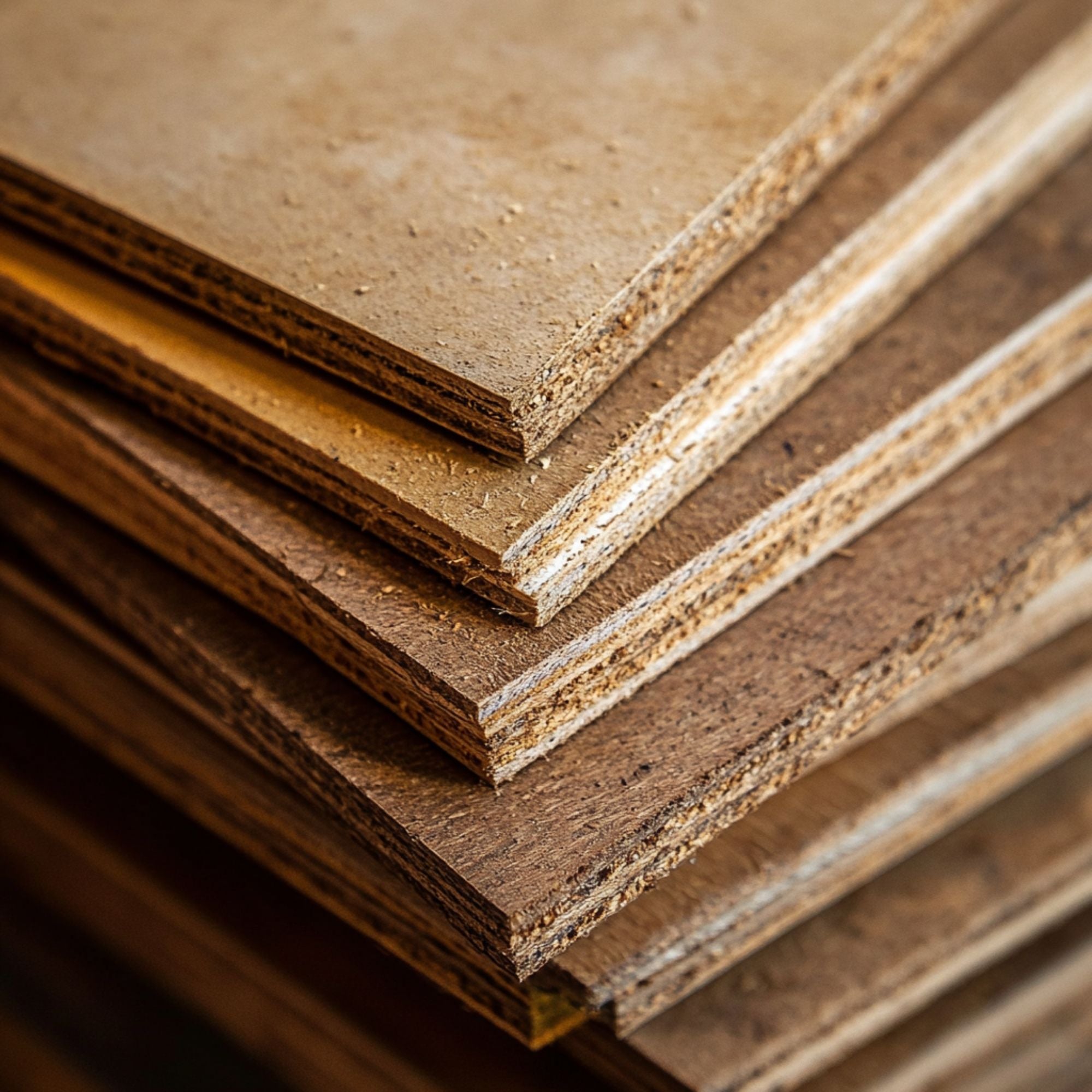 Particle board close up