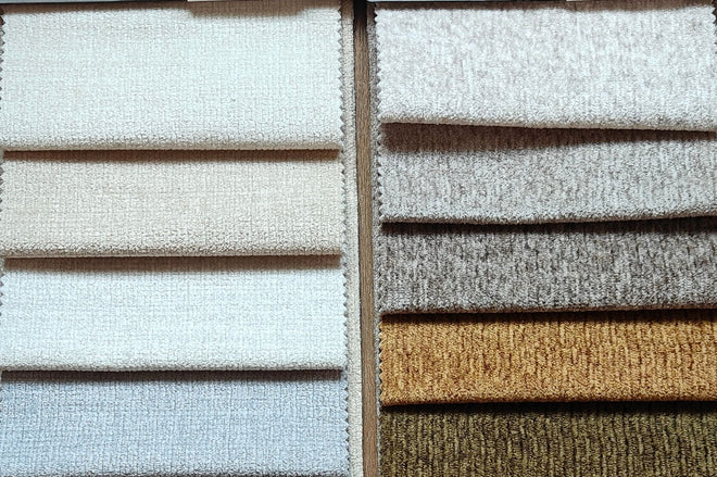 Side by side comparison of 2 types of pet friendly fabrics